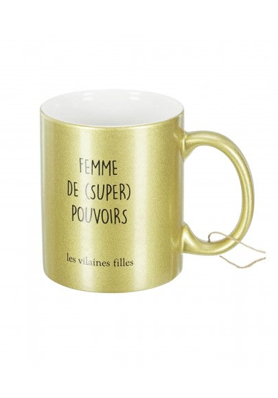 Gold Glitter Mug - Woman with Superpowers