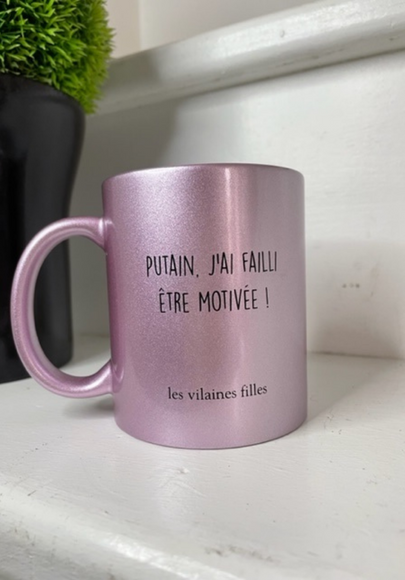 Pink glitter mug - Damn I Almost Got Motivated
