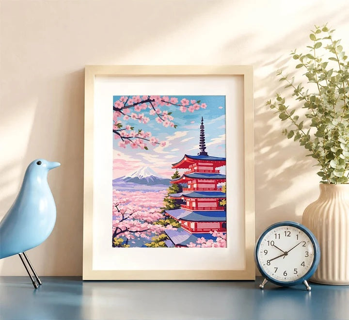 Peinture par numéros Coffret Pagode du Mont Fuji