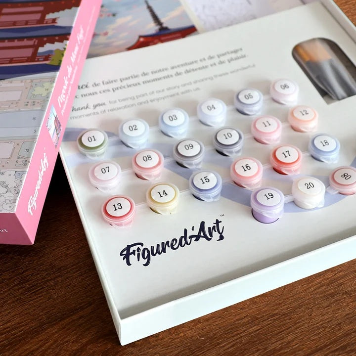 Peinture par numéros Coffret Pagode du Mont Fuji
