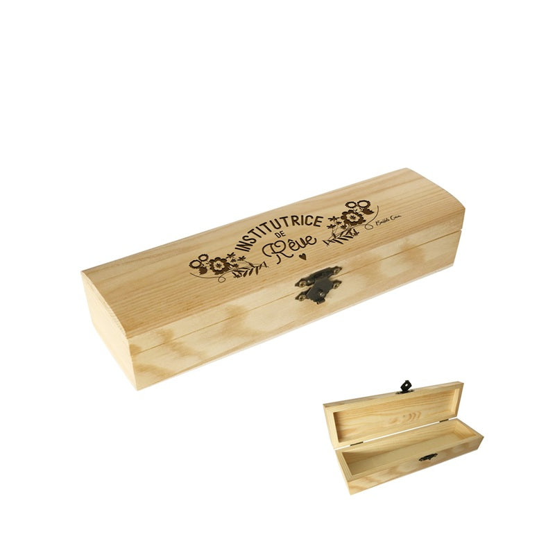 Plumier en bois – Institutrice de Rêve