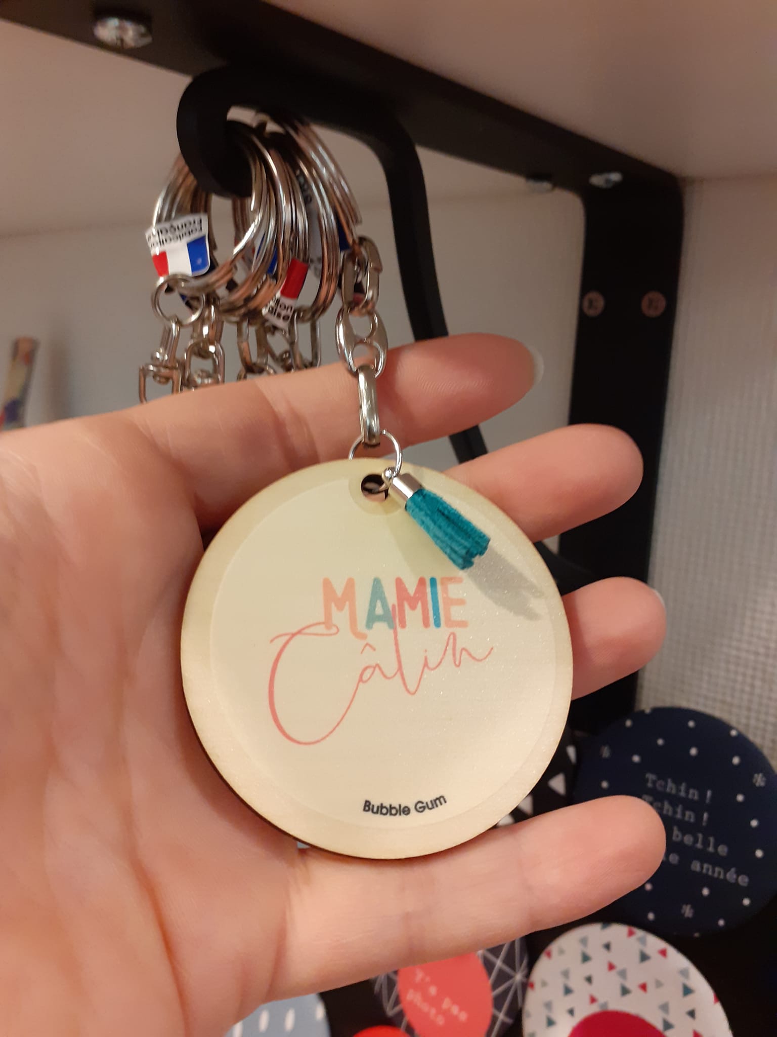 Wooden keychain - Grandma Hug