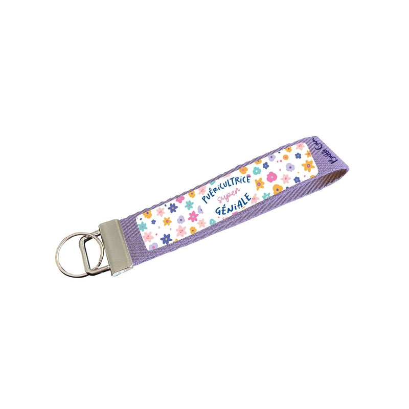 Porte-clés coton - Puéricultrice Super Géniale