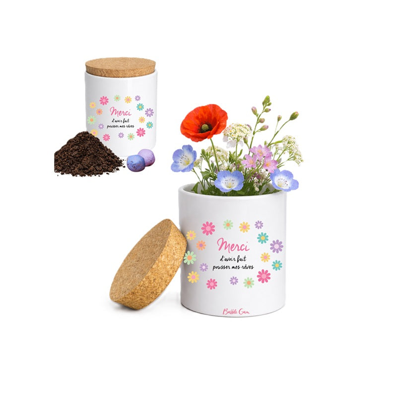 Pot avec fleurs à planter - Merci d'avoir fait pousser mes rêves