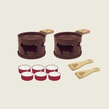 Raclette à la bougie - Coffret Vache - Taupe