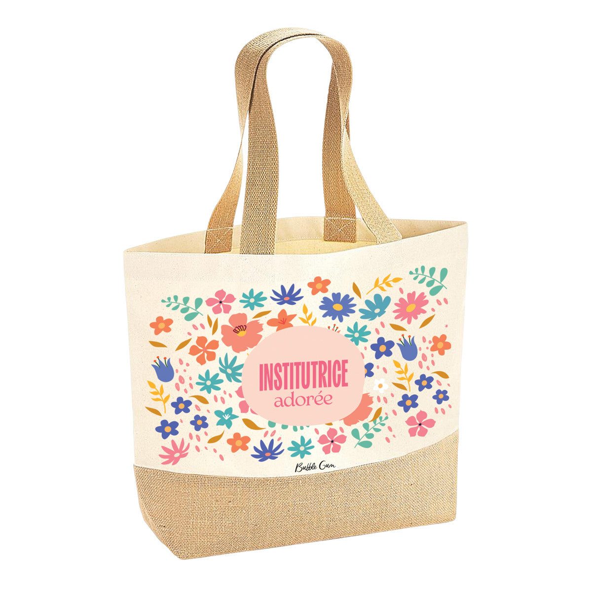 Sac Coton/Jute - Institutrice Adorée