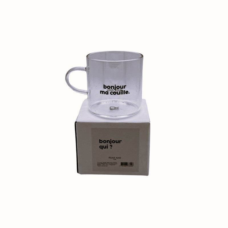 Félicie Aussi - Tasse en verre 80ml – BONJOUR MA COUILLE