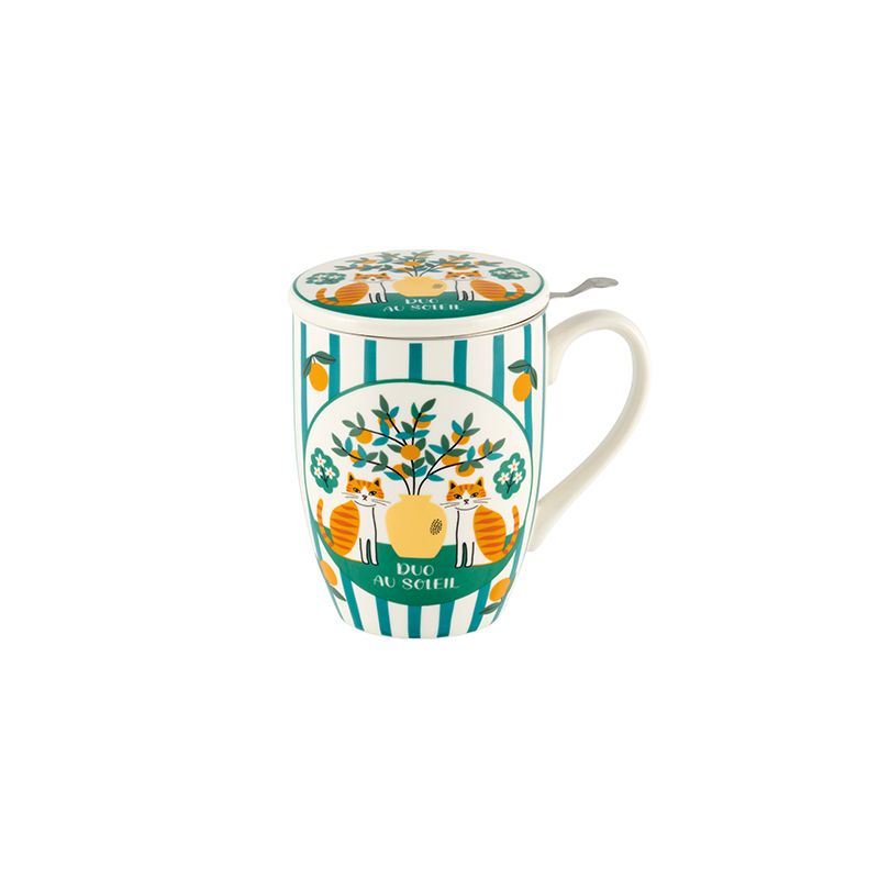 Infuser Mug - Cat Duo in the Sun