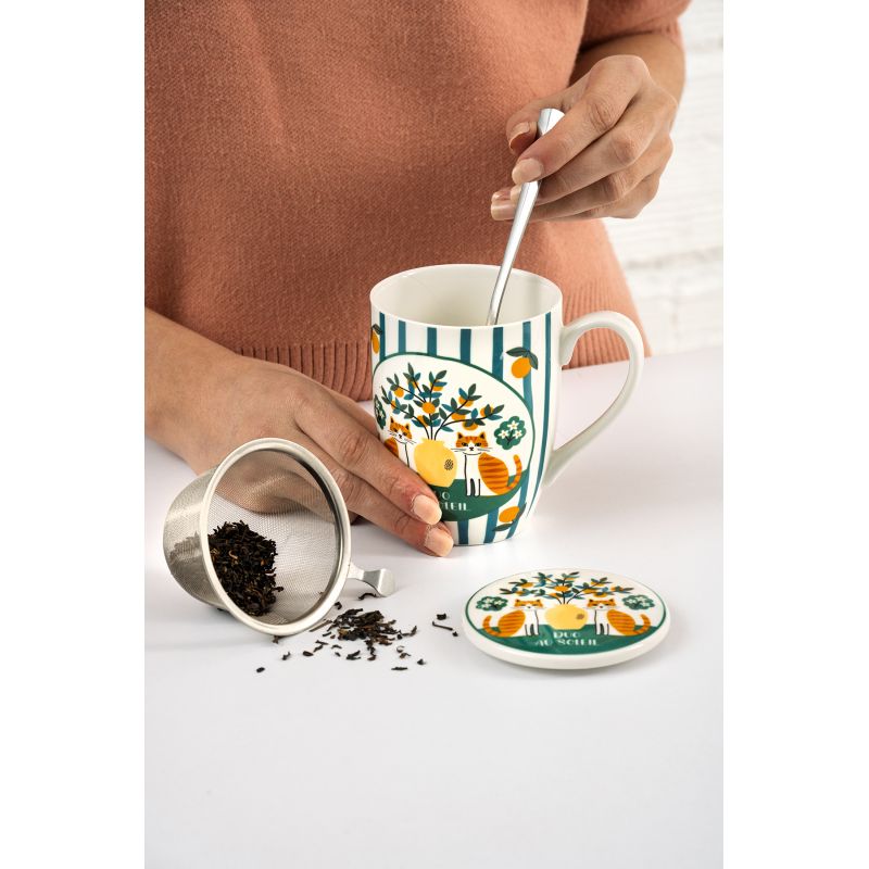 Infuser Mug - Cat Duo in the Sun