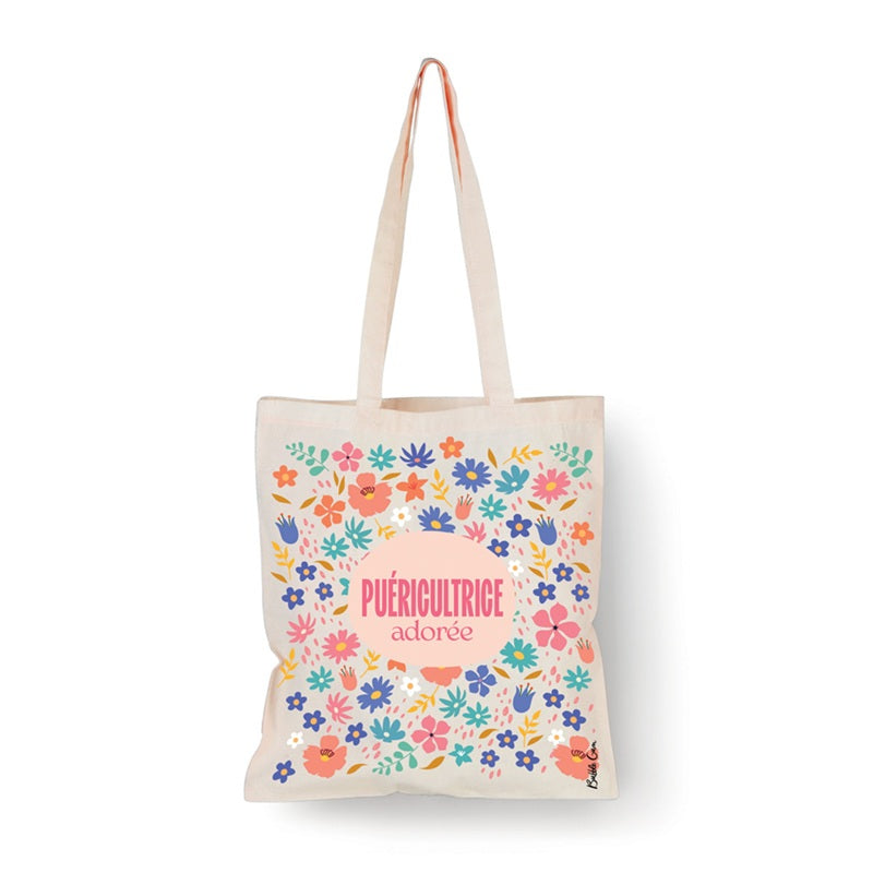 Tote bag naturel - Puéricultrice Adorée