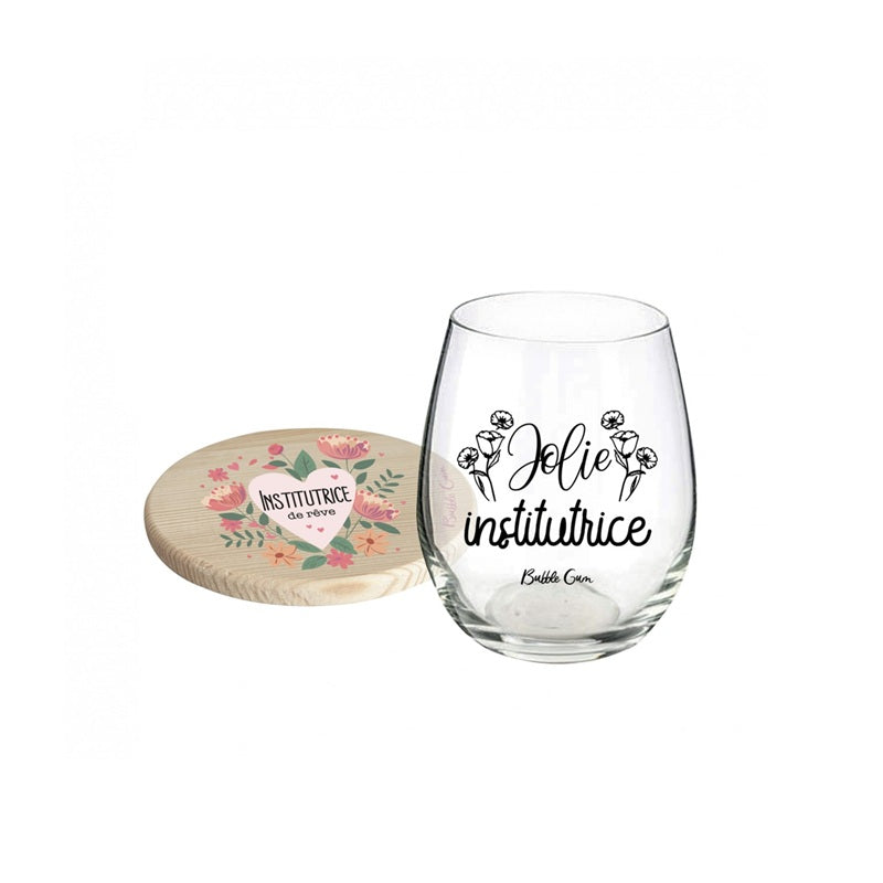 Verre et Sous-Verre - Jolie Institutrice