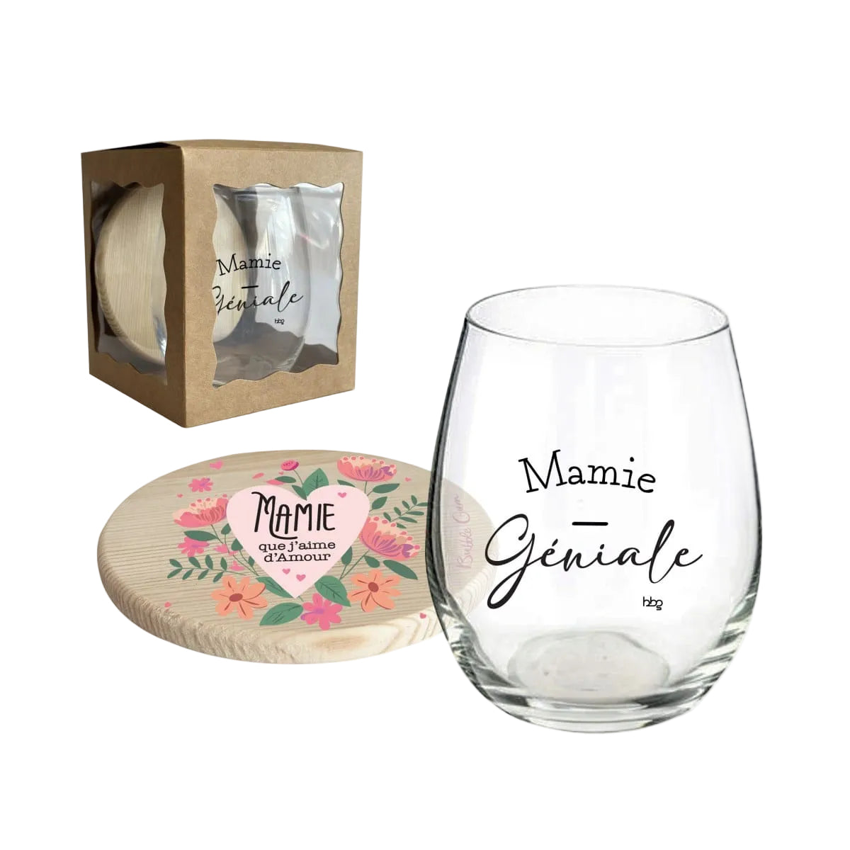 Glass and Coaster - Awesome Grandma