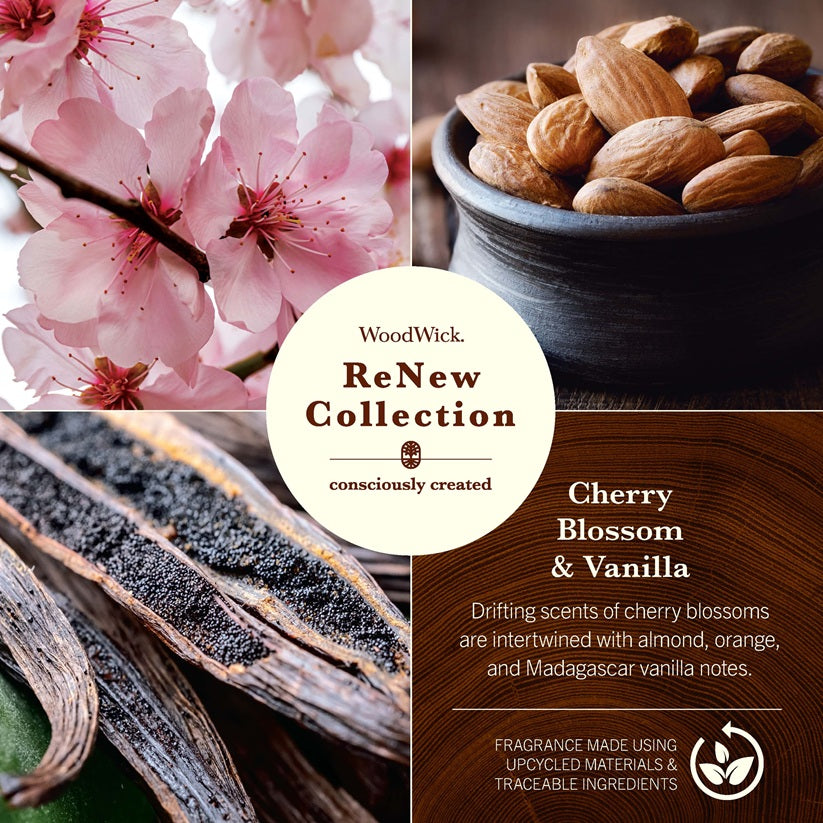 Woodwick Renew Medium Cherry Blossoms & Vanilla 184gr