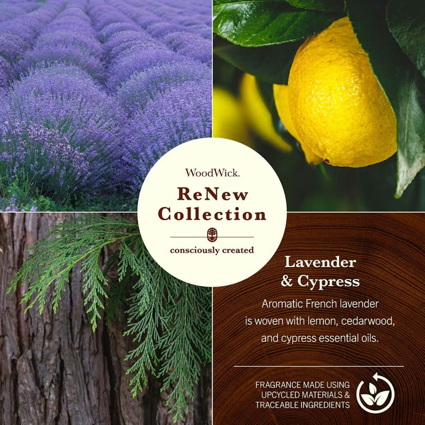 Woodwick Renew Large Lavender & Cypress 368gr