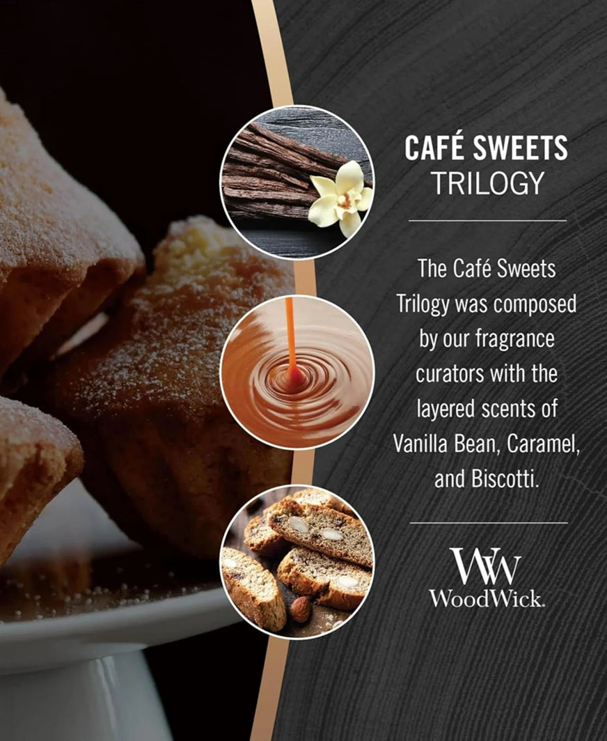 Woodwick Medium Trilogy Cafe Sweets (Café Gourmand) 275gr