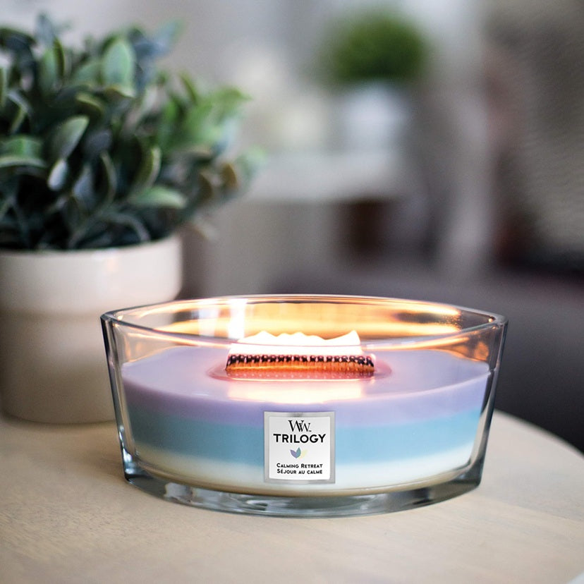 Woodwick Ellipse Trilogy Calming Retreat (Séjour au Calme) 453gr