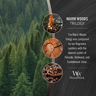 Woodwick Large Trilogy Warm Woods (Forêt Ensoleillée) 609gr
