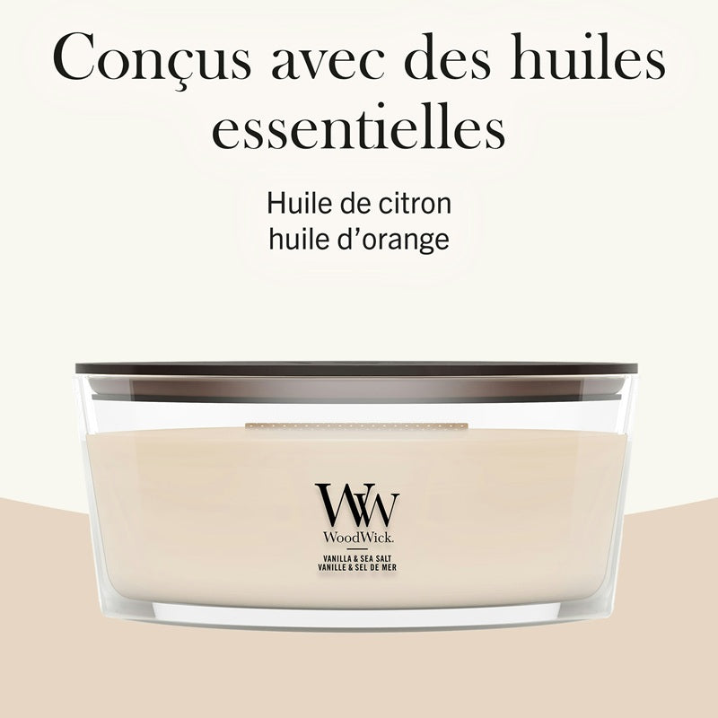 Woodwick Vanille et Sel Marin ellipse