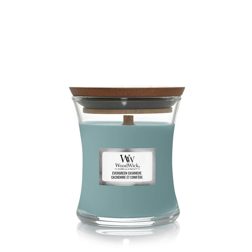 Woodwick Mini Evergreen Cashmere (Cachemire & Conifère) 85gr