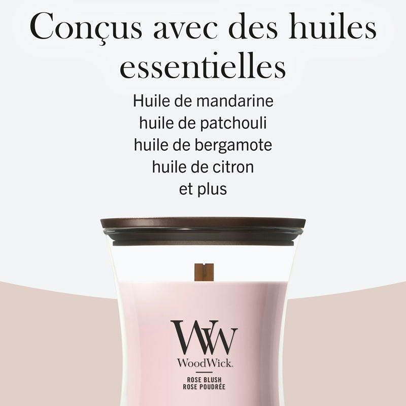 Woodwick Medium Rose Blush (Rose Poudrée) 275gr