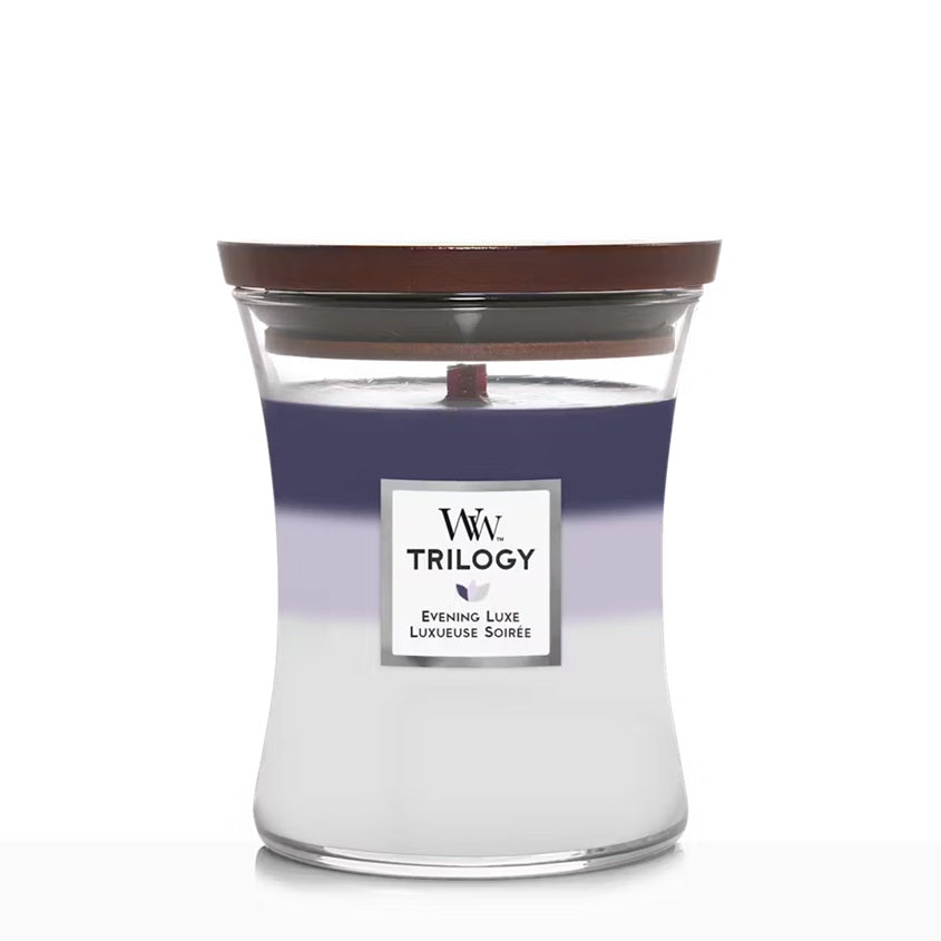 Woodwick Medium Trilogy Evening Luxe (Luxueuse Soirée) 275gr
