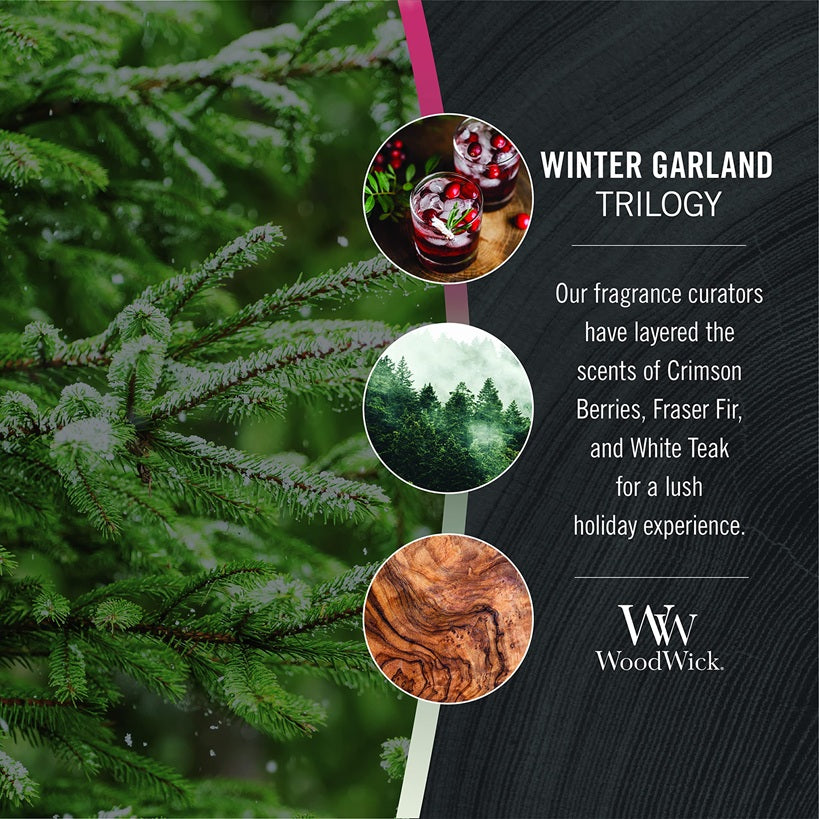 Woodwick Large Trilogy Winter Garland (Guirlande d'Hiver) 609gr