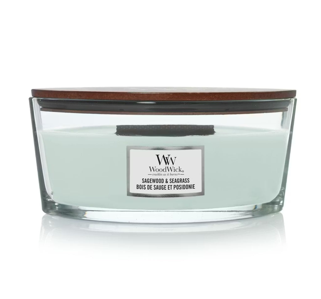 Woodwick Ellipse Sagewood & Seagrass 453g