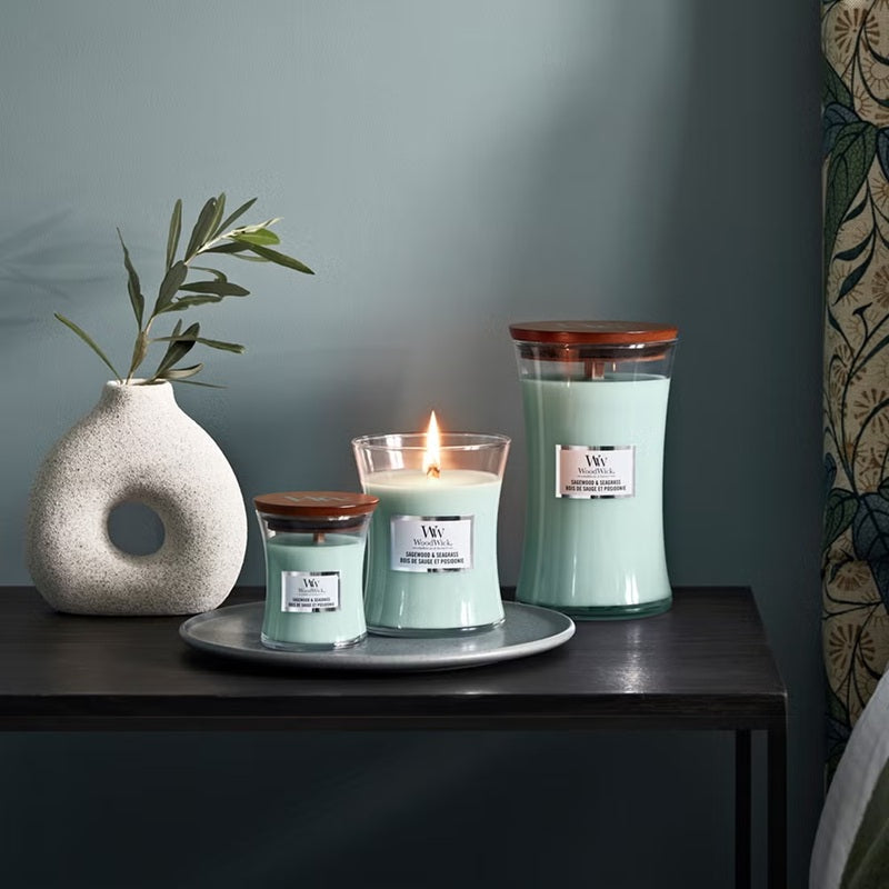 Woodwick Large Sagewood & Seagrass 609g