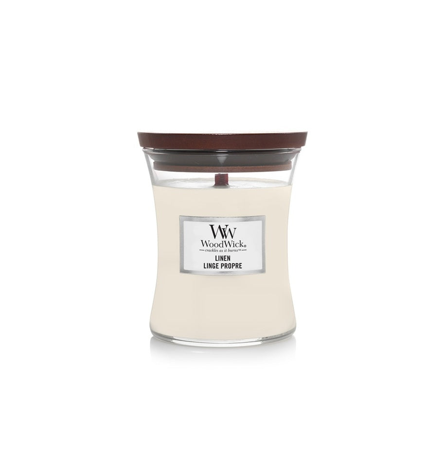 Woodwick Medium Linen (Clean Linen) 275g