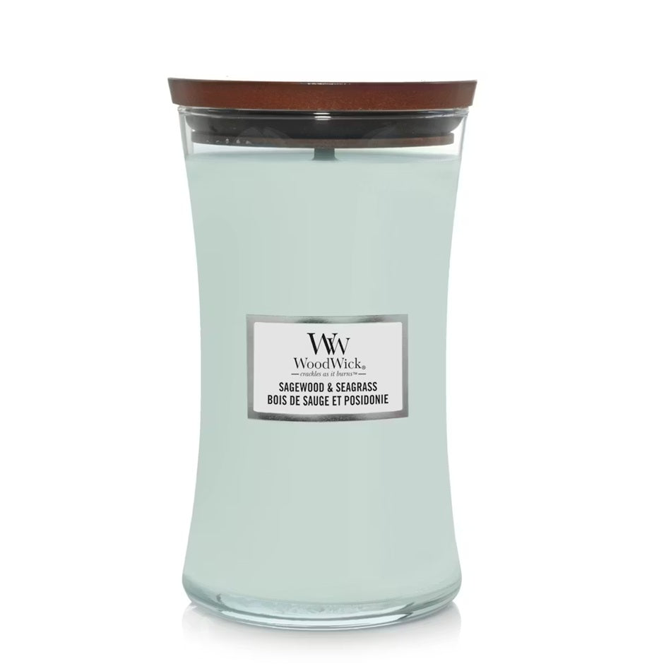 Woodwick Large Sagewood & Seagrass 609g