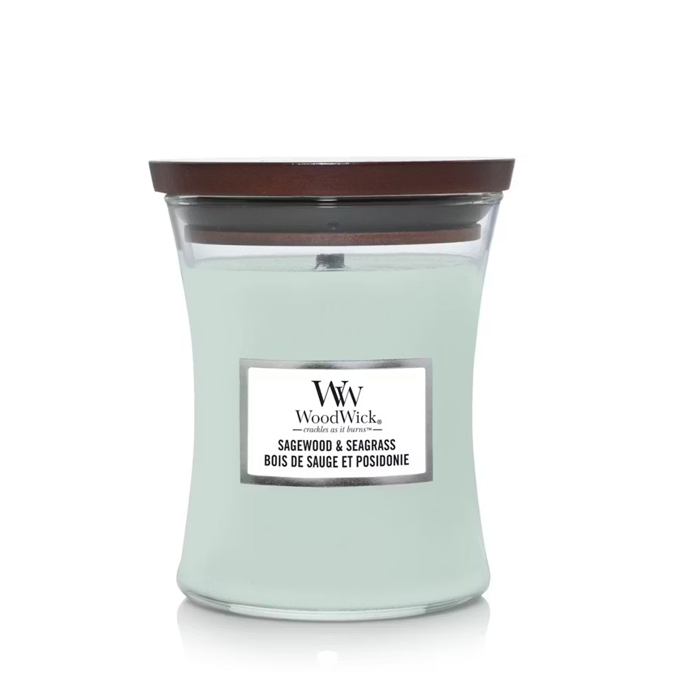 Woodwick Medium Sagewood & Seagrass 275gr